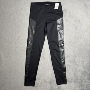 Trouve Nordstrom Womens Pants NWT Black Pull On Leggings Faux Leather Size L